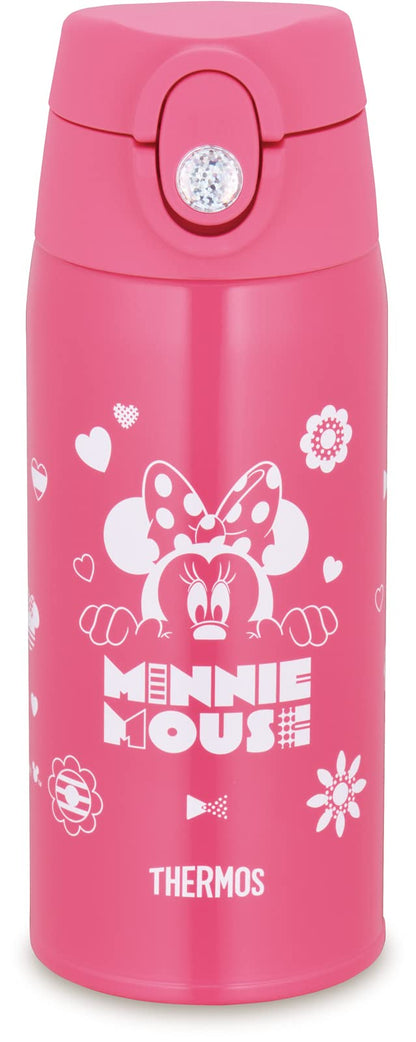 Thermos Minnie Coral Pink 0.6L Vacuum Insulated Water Bottle/Straw Cup for School Kids