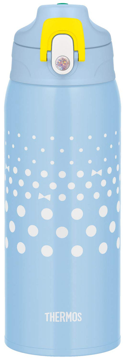 Thermos Vacuum Insulated Water Bottle 0.8L Mint Dot 2-Way Lid - Thermos Fjj-800Wf Mtd