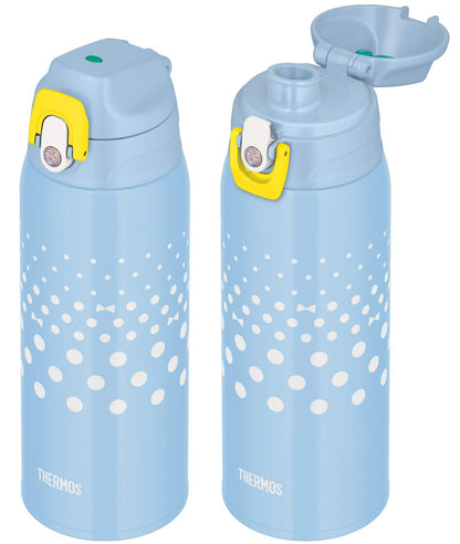 Thermos Vacuum Insulated Water Bottle 0.8L Mint Dot 2-Way Lid - Thermos Fjj-800Wf Mtd