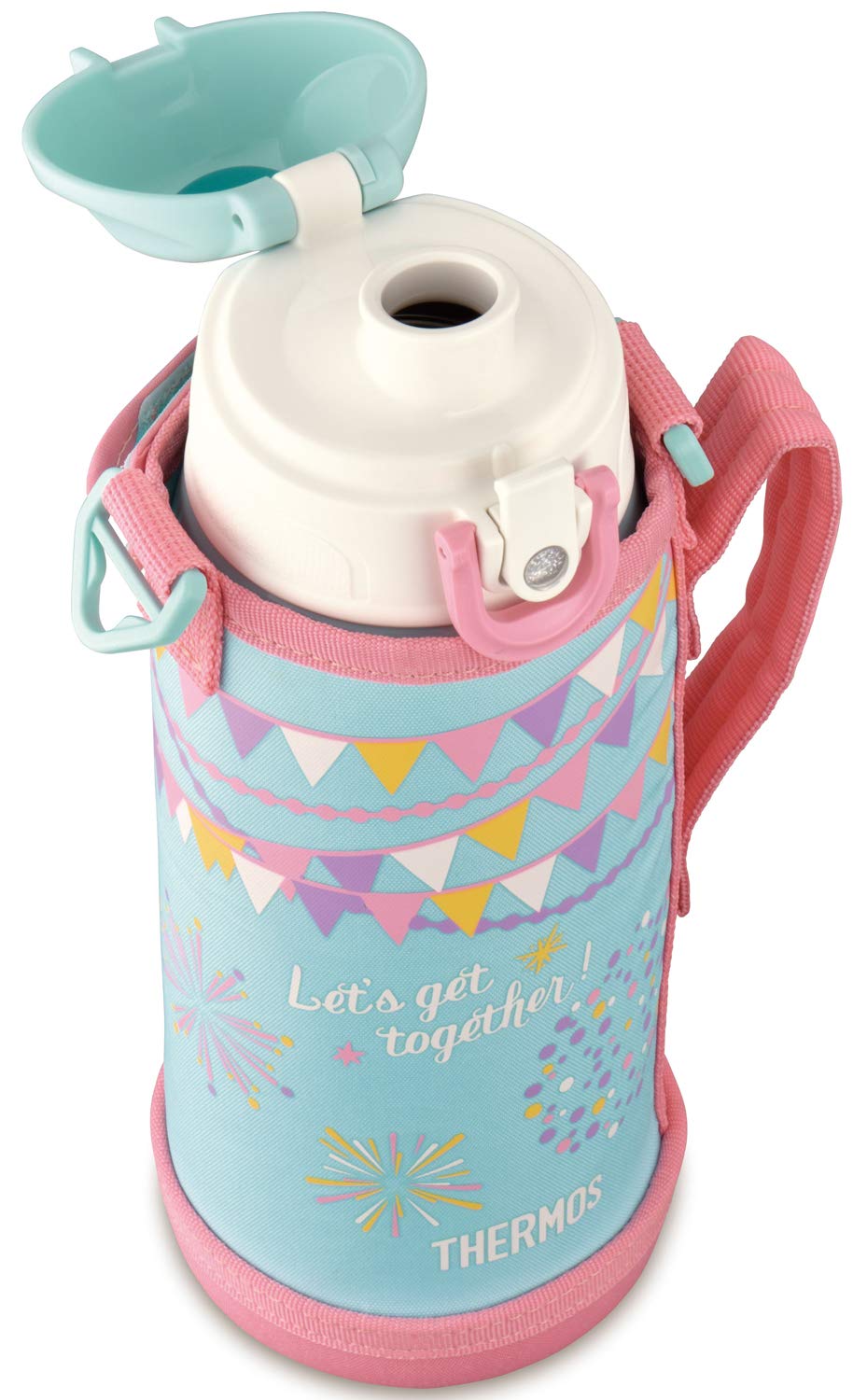 Thermos Vacuum Insulated Water Bottle 0.8L in Mint Flag Design 2-Way Fho-801Wf Mf