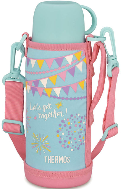 Thermos Vacuum Insulated Water Bottle 0.8L in Mint Flag Design 2-Way Fho-801Wf Mf