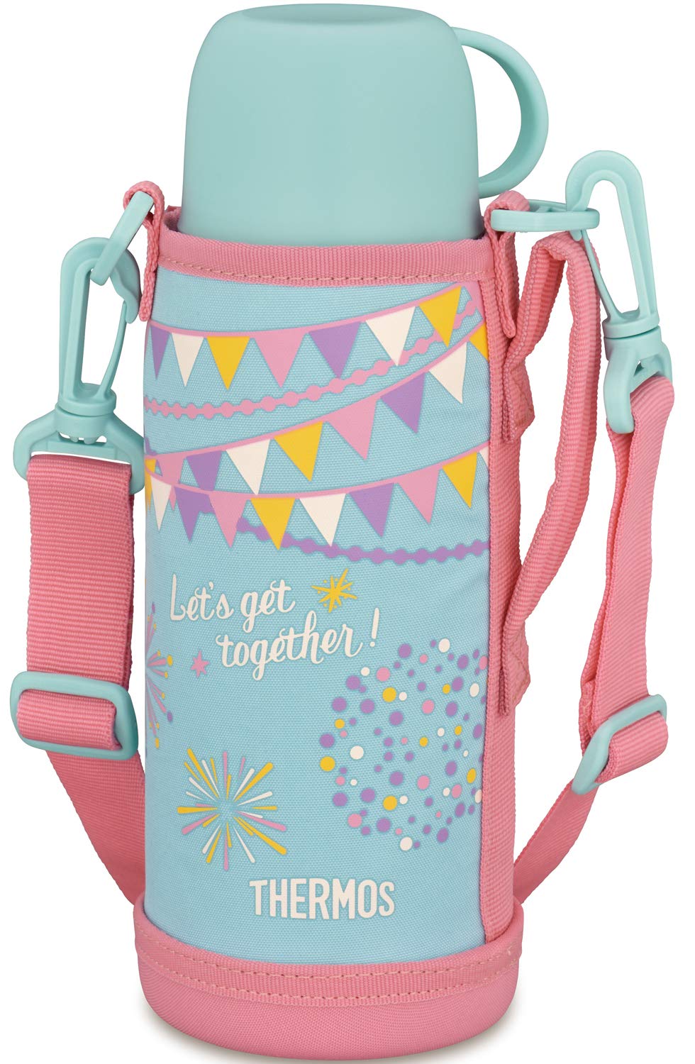 Thermos Vacuum Insulated Water Bottle 0.8L in Mint Flag Design 2-Way Fho-801Wf Mf