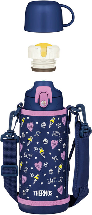 Thermos 0.8L Vacuum Insulated Water Bottle for Children in Navy Purple Fjj-801Wf Nvpl