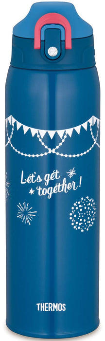 Thermos 1.0L Blue Flag Vacuum Insulated 2-Way Water Bottle Fho-1001Wf Bl-F