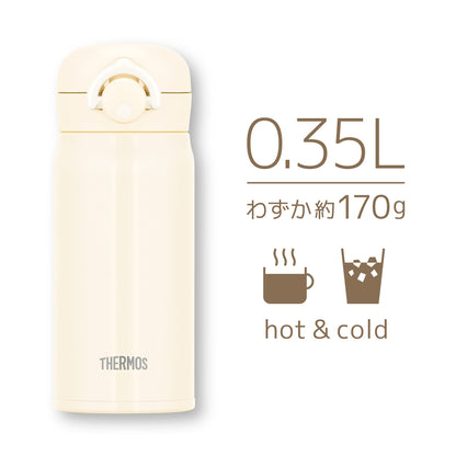 Thermos Vacuum Insulated Water Bottle Mobile Mug 350ml Milk White - JNR-352 Mwh