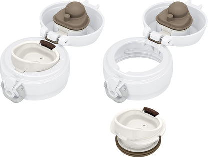 Thermos 350ml Vacuum Insulated Water Bottle Mobile Mug in White Gray JNL-355 WHGY