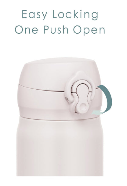 Thermos Vacuum Insulated 350ml Stainless Steel Water Bottle Ash White Easy Clean Lightweight Hot Cold Jnl-356 Aswh