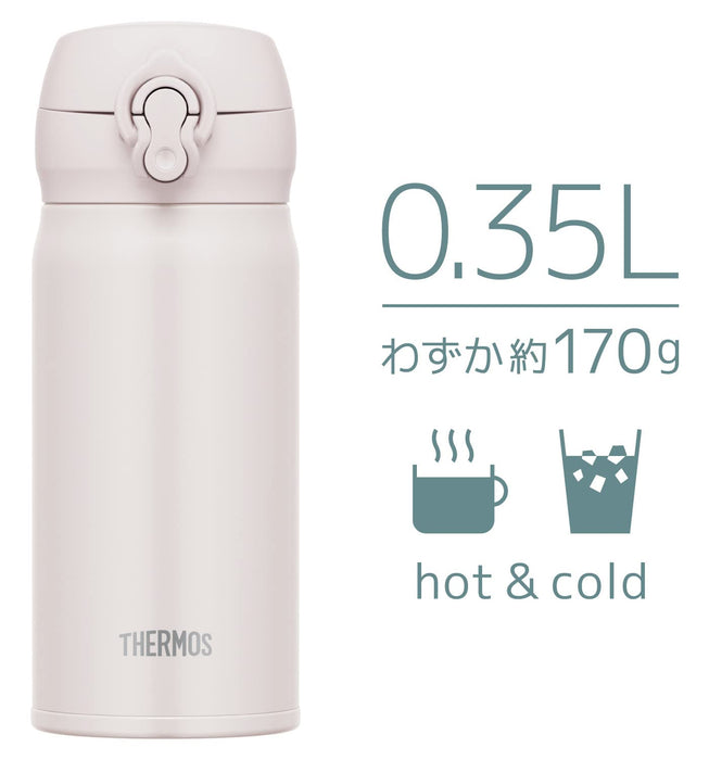 Thermos Vacuum Insulated 350ml Stainless Steel Water Bottle Ash White Easy Clean Lightweight Hot Cold Jnl-356 Aswh