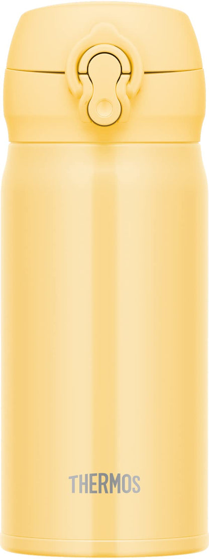 Thermos JNL-356 Cry 350Ml Stainless Steel Water Bottle - Vacuum Insulated Easy-Clean Cream Yellow