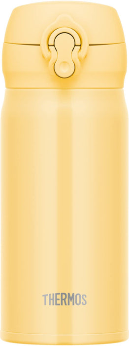 Thermos JNL-356 Cry 350Ml Stainless Steel Water Bottle - Vacuum Insulated Easy-Clean Cream Yellow
