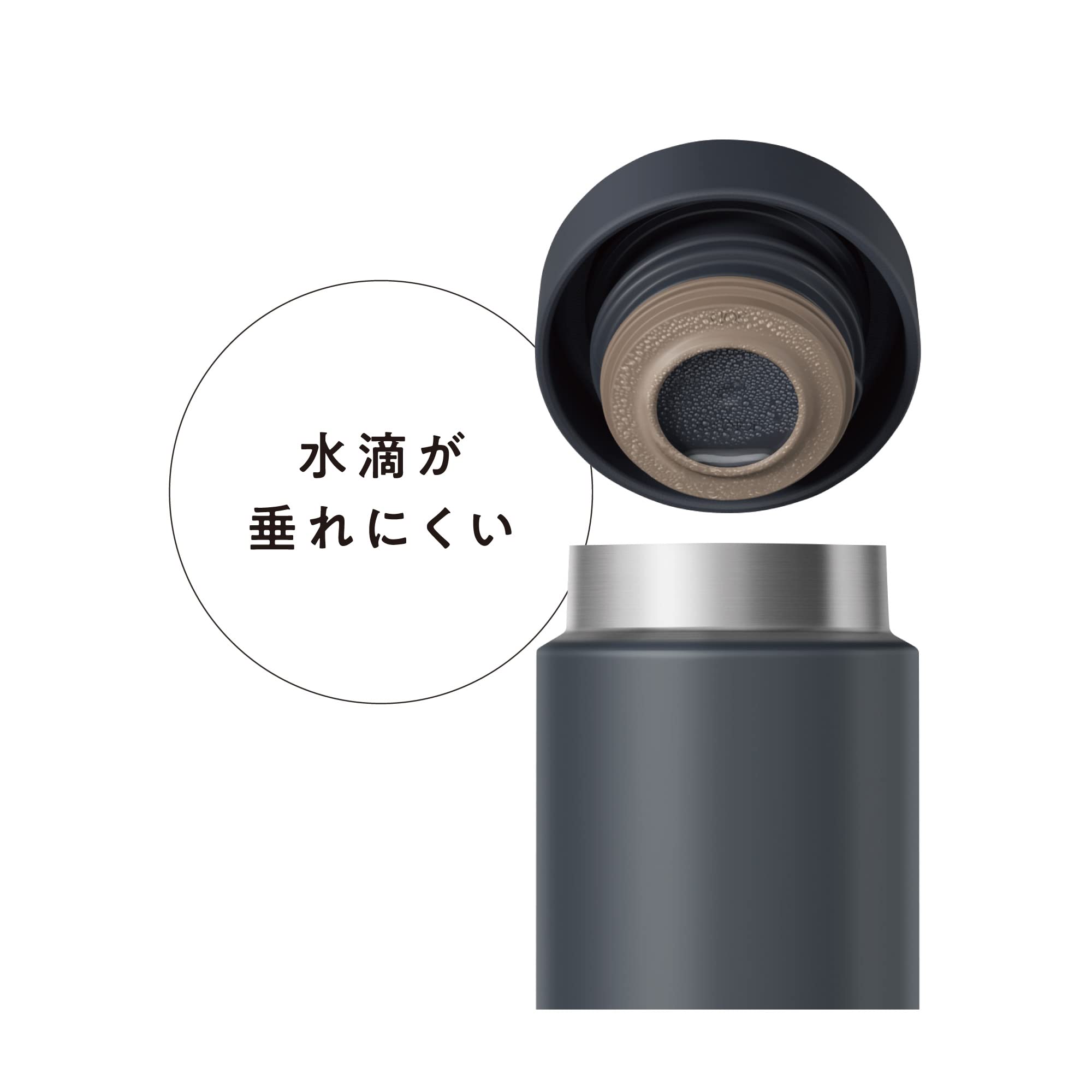 Thermos 350Ml Vacuum Insulated Stainless Steel Water Bottle Portable Easy Cleaning Screw Closure - Dark Gray Jon-350 Dgy