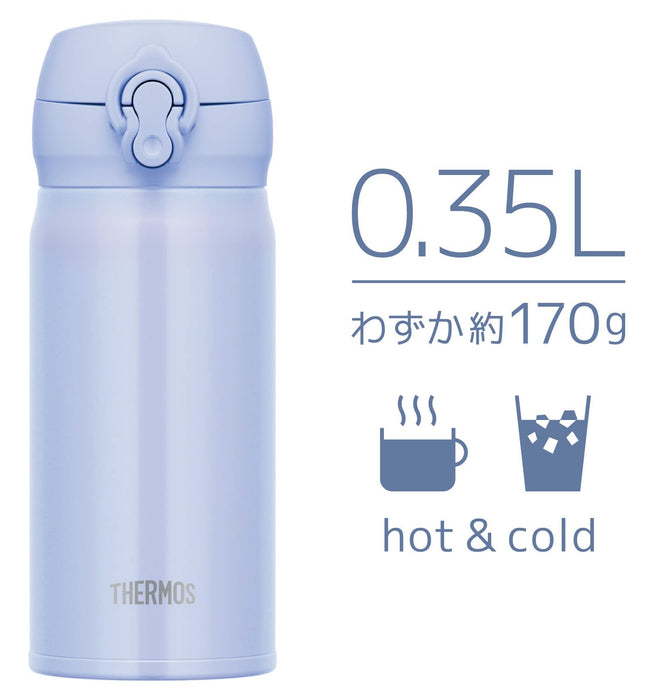 Thermos Vacuum Insulated Stainless Steel Water Bottle 350Ml Pearl Blue Easy Clean Lightweight Jnl-356 Pbl