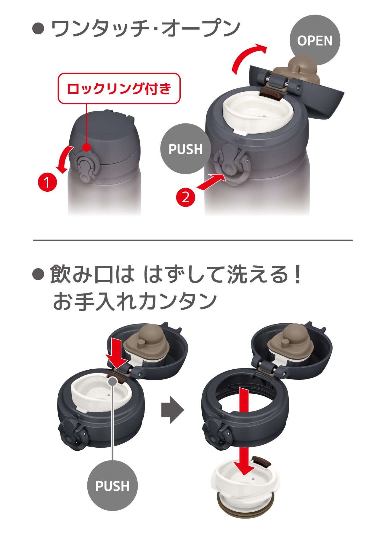 Thermos JNL-356 SMB Vacuum Insulated Stainless Steel Water Bottle 350ml Smoke Black Lightweight and Easy-To-Clean