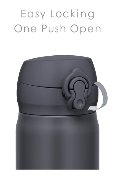 Thermos JNL-356 SMB Vacuum Insulated Stainless Steel Water Bottle 350ml Smoke Black Lightweight and Easy-To-Clean