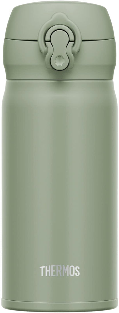 Thermos JNL-356 SMKKI Stainless Steel Water Bottle Insulated 350ml Mug Lightweight One-Touch Open Smoke Khaki