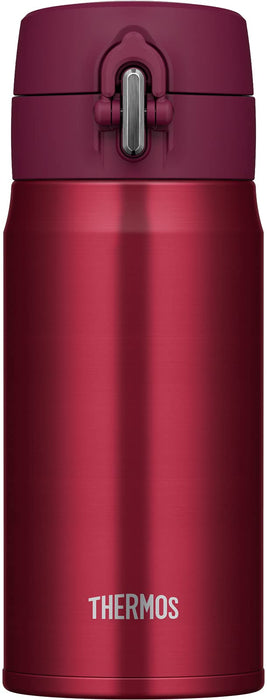 Thermos品牌350ml真空保溫酒紅色水瓶