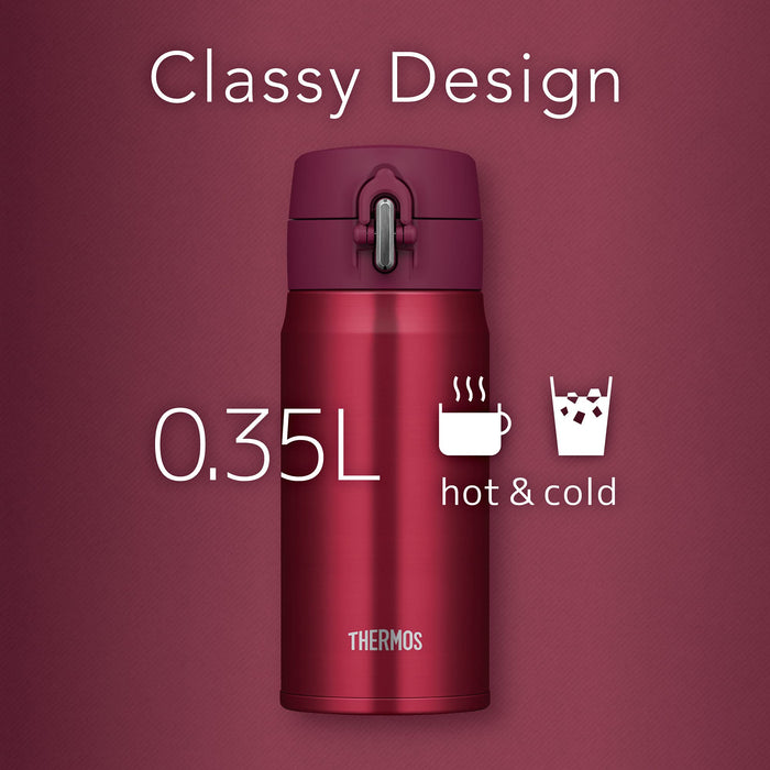 Thermos 品牌 350 毫升真空保温酒红色水瓶