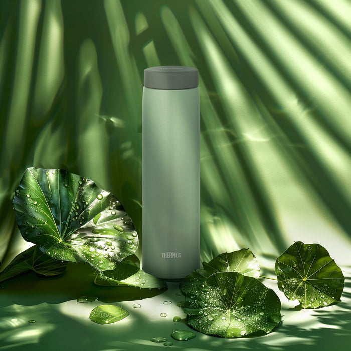 Thermos 480 毫升不锈钢水瓶真空保温杯防漏易清洁 - 叶绿色
