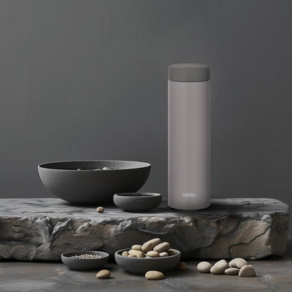 Thermos Jon-481 Stg 480ml Vacuum Insulated Stainless Steel Water Bottle Stone Gray Easy-Clean Leak-Proof