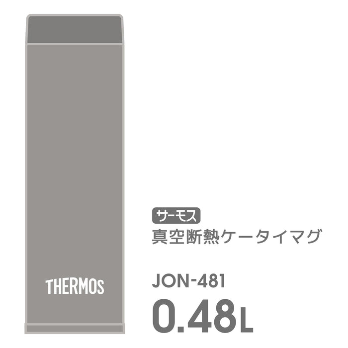 Thermos Jon-481 Stg 480ml Vacuum Insulated Stainless Steel Water Bottle Stone Gray Easy-Clean Leak-Proof