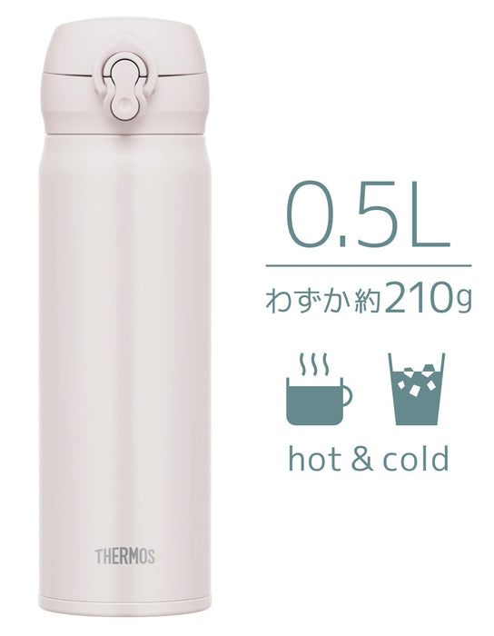 Thermos JNL-506 ASWH 500ml Stainless Steel Water Bottle Vacuum Insulated Lightweight Easy Clean - Ash White