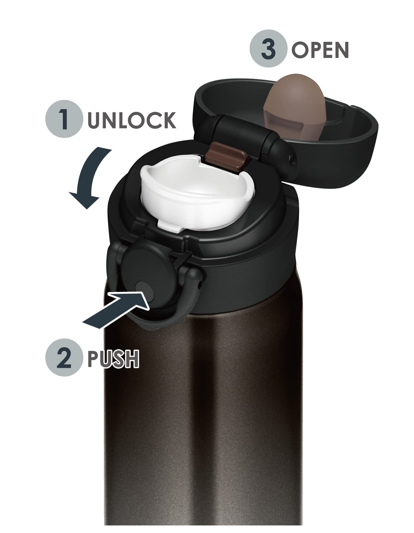 Thermos JNR-502LTD BK-G 500ml Stainless Steel Water Bottle Vacuum Insulated Black Gradient