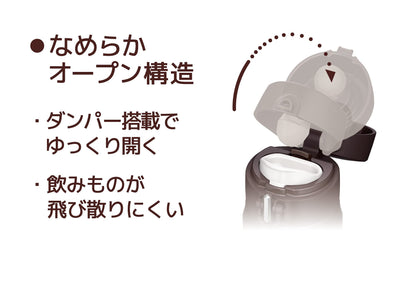 Thermos 500ml Brown Vacuum Insulated Portable Water Mug Model Joh-500 Bw