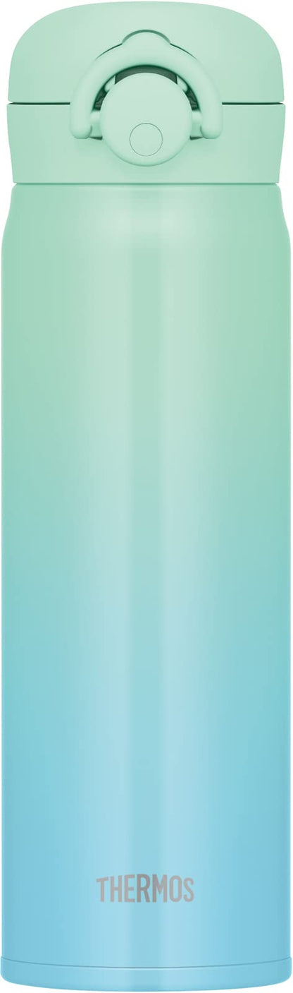 Thermos Vacuum Insulated 500Ml Stainless Steel Water Bottle Mint Gradient Easy-To-Clean Lightweight with One-Touch Open
