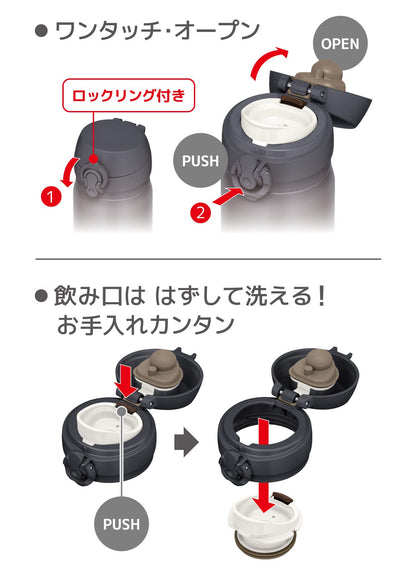 Thermos JNL-506 SMB Vacuum Insulated Stainless Steel Water Bottle 500ml - Smoke Black