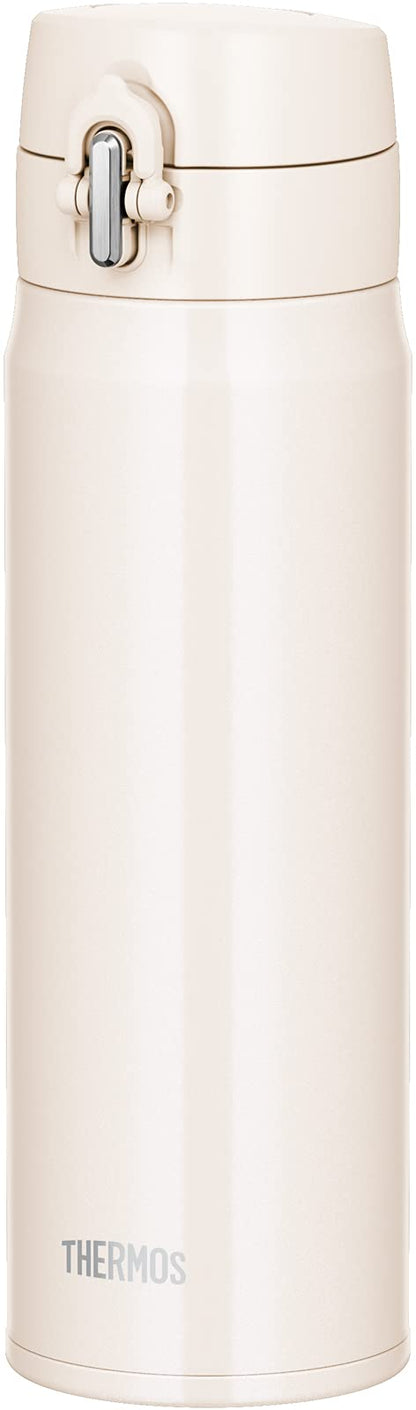 Thermos 500ml Vacuum Insulated White Beige Water Bottle Portable Mug - Joh-500 Wbe