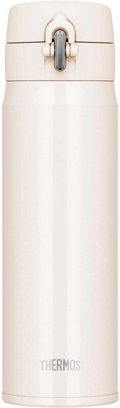 Thermos 500ml Vacuum Insulated White Beige Water Bottle Portable Mug - Joh-500 Wbe