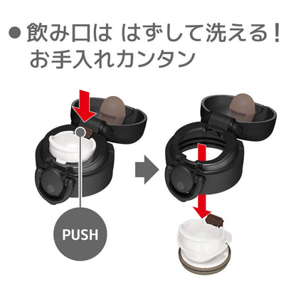 Thermos 600ml Vacuum Insulated Portable Water Bottle Matte Black JNR-601-MTBK