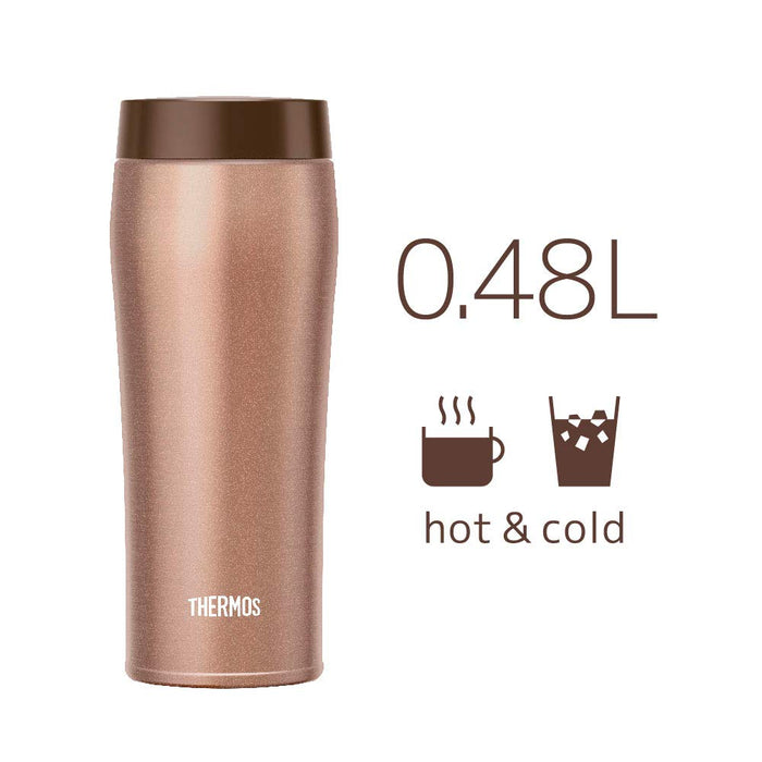 Thermos 青銅玻璃真空隔熱 480 毫升便攜式水瓶