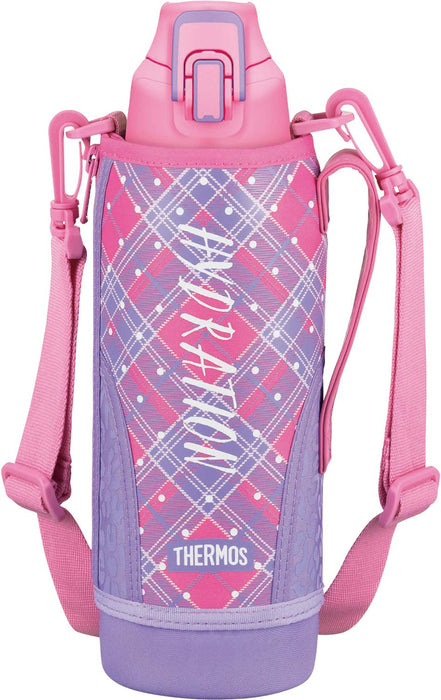 Thermos 1.0L Fht-1000F P-Ch Pink Check Vacuum Insulated Sports Water Bottle