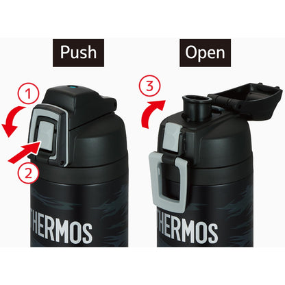 Thermos Fji-1001 Bkgy Vacuum Insulated 1L Water Bottle for Cold Storage Black Gray