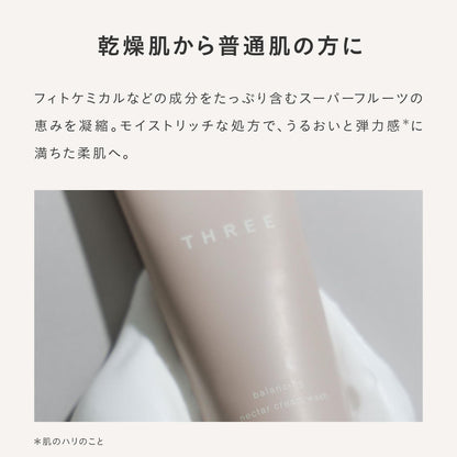 Three Facial Cleanser Balancing Nectar Cream Wash 100G for Radiant Skin