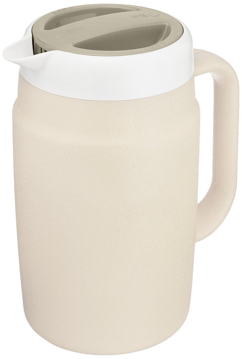 Tiger 1.7L Beige Vacuum Flask Insulated Cold Storage Thermos Pitcher