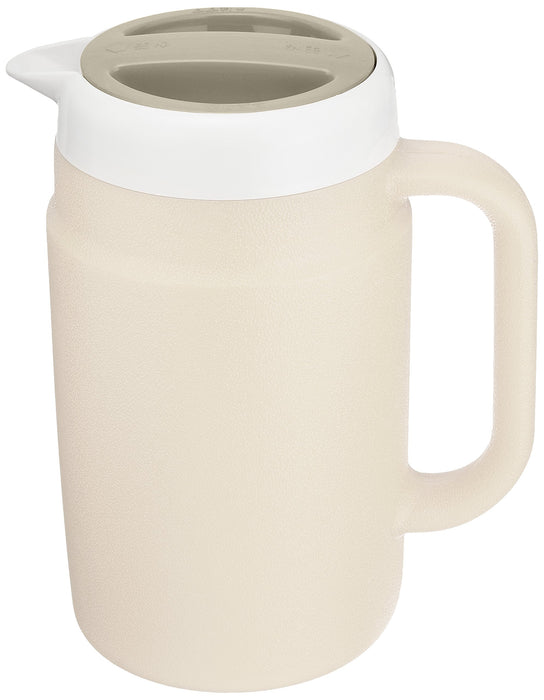 Tiger 1.7L Beige Vacuum Flask Insulated Cold Storage Thermos Pitcher