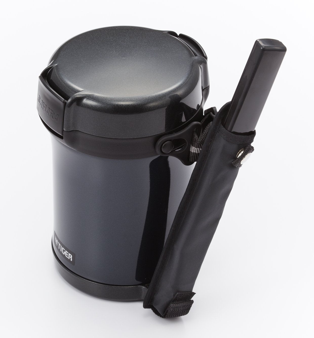 Tiger Stainless Steel Thermos Insulated 3-Cup Black Lunch Jar