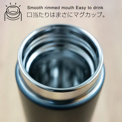 Tiger Thermos Water Bottle 350Ml Screw Mug Bottle 6 Hours Insulation Cold Insulation Home Tumbler Available Steel Black MMZ-W035KK