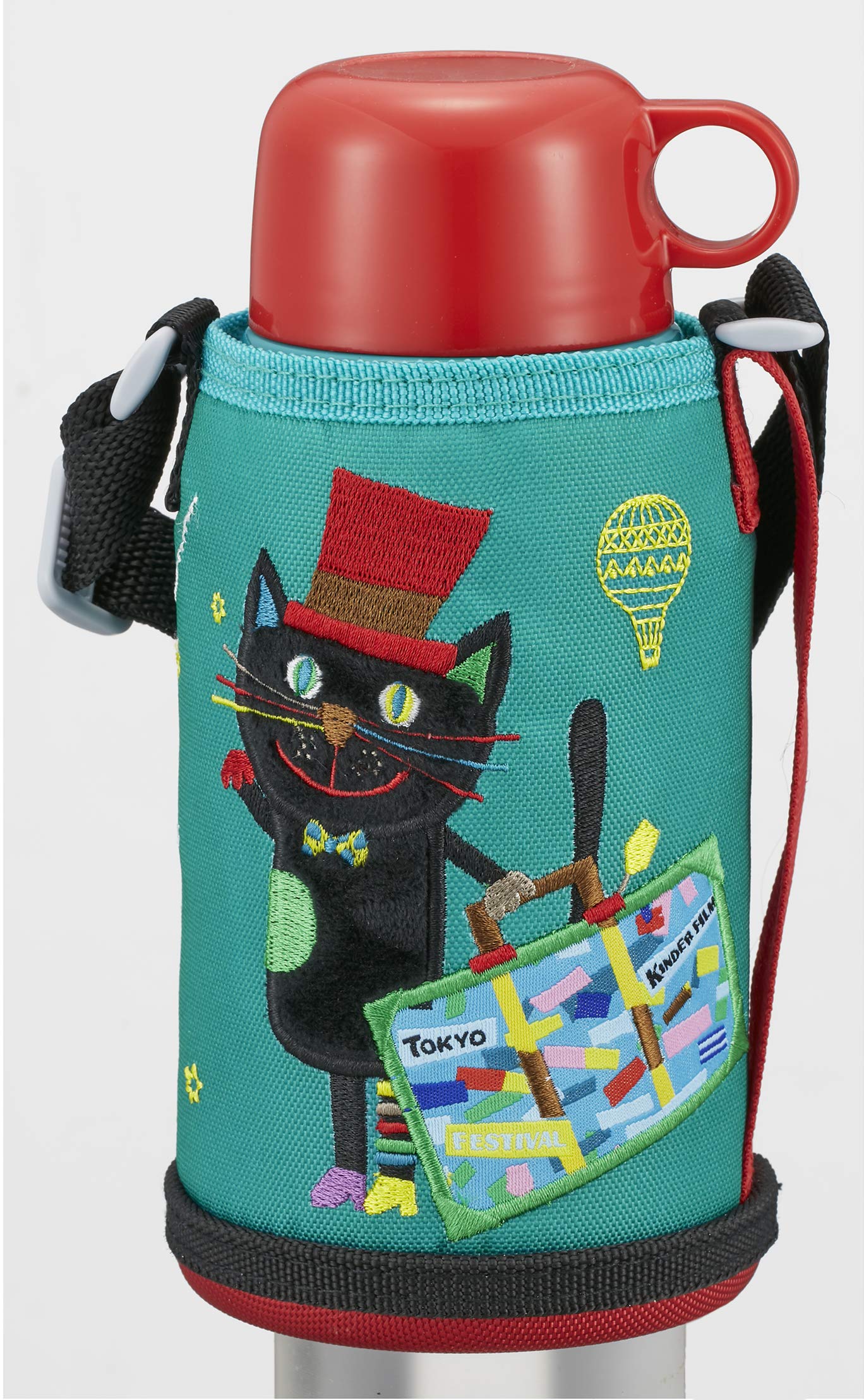 Tiger 600ml Red Water Bottle - Koropokkuru Kineko Film Festival Model