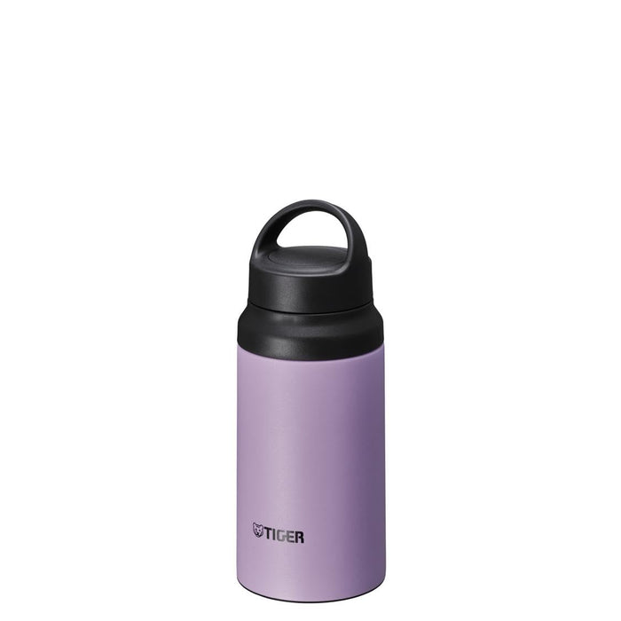 Tiger Stainless Steel Water Bottle Lightweight 400ml Vacuum Flask with Handle Lilac