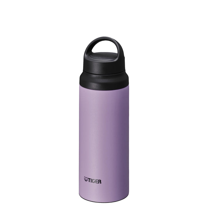 Tiger Lightweight Stainless Steel 600ml Water Bottle with Handle Outdoor Office Vacuum Flask Lilac