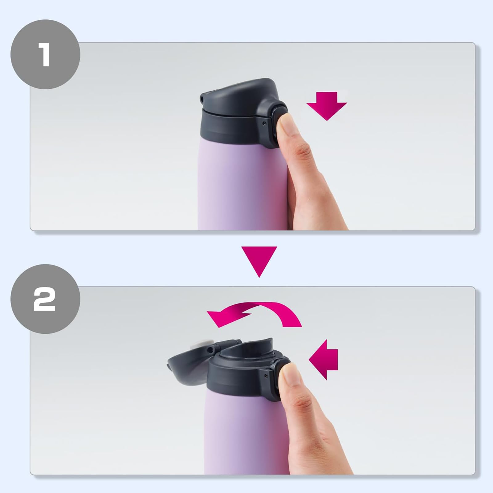 Tiger One-Touch 350ml Stainless Steel Insulated Water Bottle Stone Black