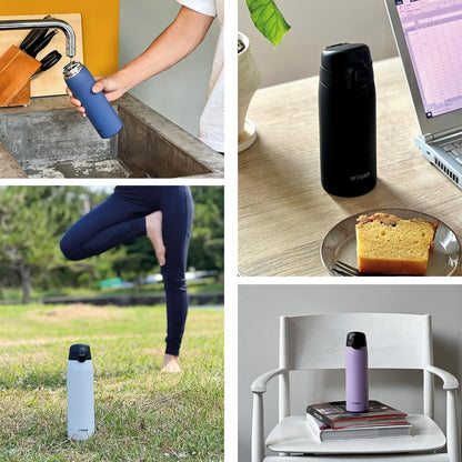 Tiger One-Touch 350ml Stainless Steel Insulated Water Bottle Stone Black