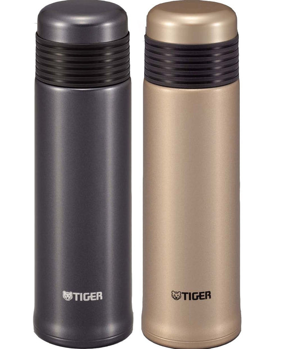 Tiger Stainless Steel Water Bottle Sahara Slim Metallic Black Vacuum Flask 400ml