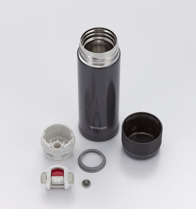 Tiger Stainless Steel Water Bottle Sahara Slim Metallic Black Vacuum Flask 400ml