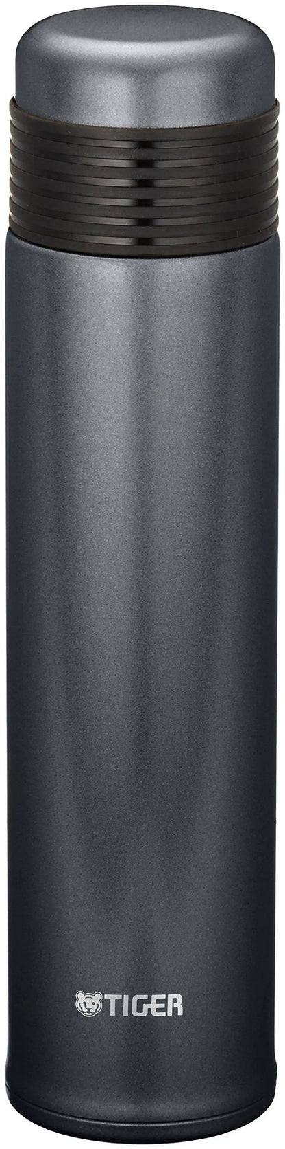 Tiger Water Bottle 500Ml Stainless Bottle With Cup Sahara Slim Metallic Black Mse-A050-Km Tiger