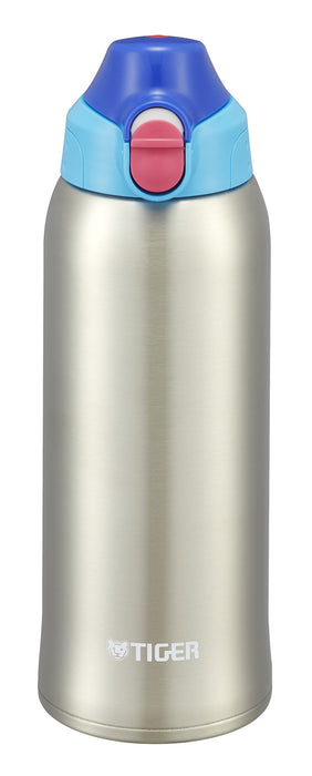 Tiger Sahara Blue Neon MBO-F080-AN 800ml Stainless Steel Water Bottle with Cup and Pouch