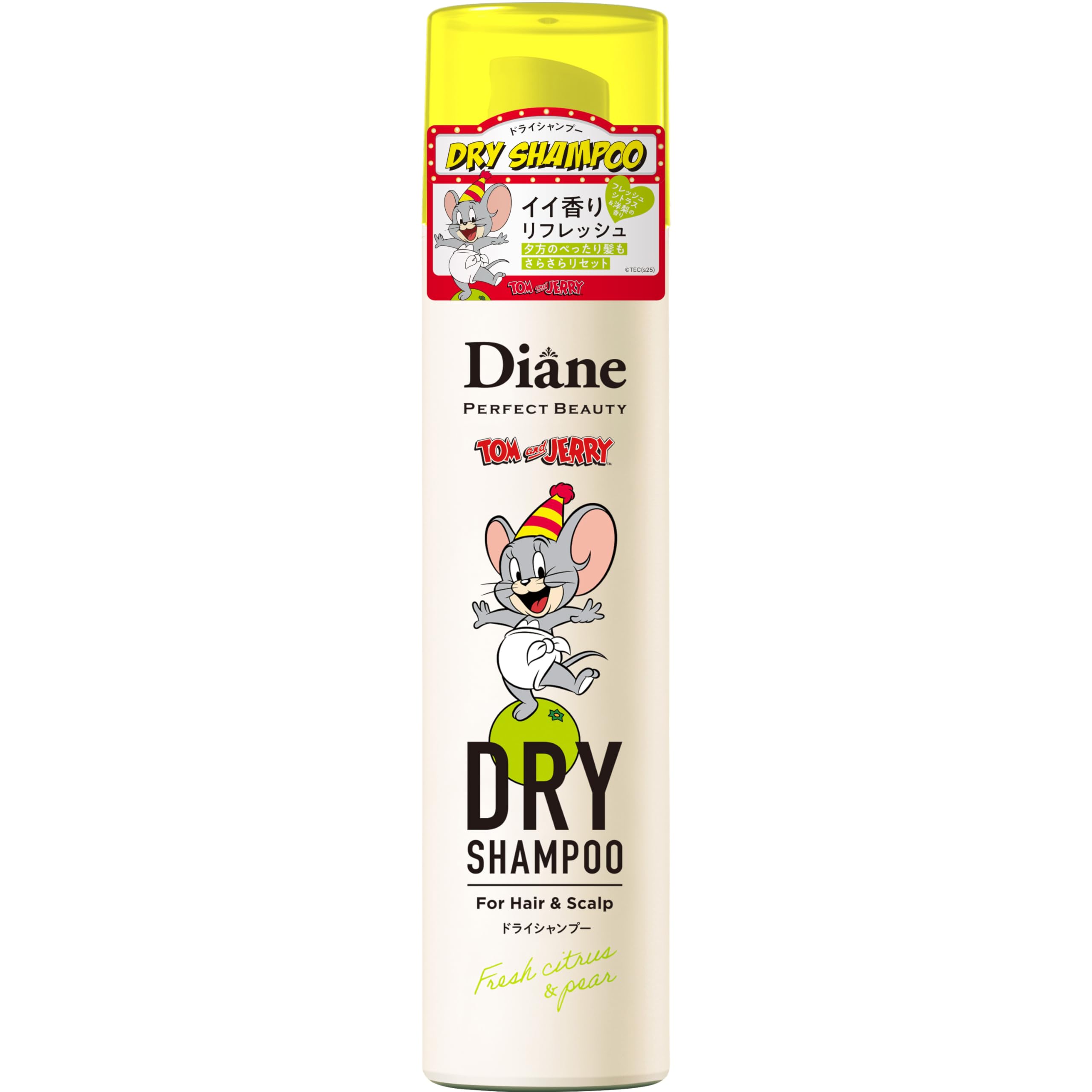 Diane Tom & Jerry Dry Shampoo Fresh Citrus Pear 95g Waterless Hair Care